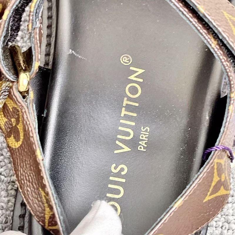 Louis Vuitton Louis Vuitton Sunset Brown Leather Sandals 0079 Size US 6 / IT 36 - 7 Thumbnail