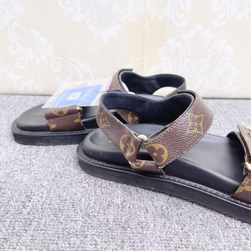 Louis Vuitton Louis Vuitton Sunset Brown Leather Sandals 0079 Size US 6 / IT 36 - 9 Thumbnail