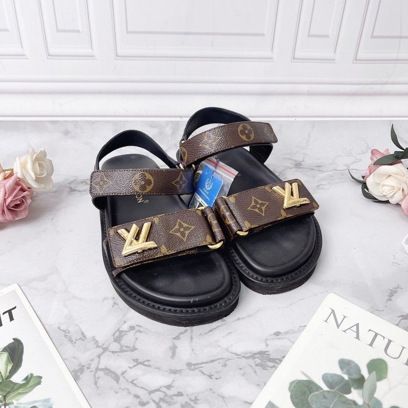 Louis Vuitton Louis Vuitton Sunset Brown Leather Sandals 0079 Size US 6 / IT 36 - 2 Thumbnail