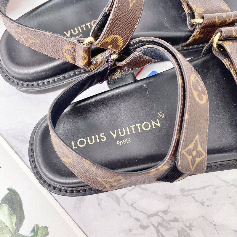 Louis Vuitton Louis Vuitton Sunset Brown Leather Sandals 0079 Size US 6 / IT 36 - 6 Thumbnail