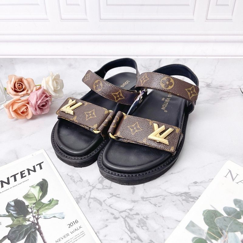 Louis Vuitton Louis Vuitton Sunset Brown Leather Sandals 0079 Size US 6 / IT 36 - 3 Thumbnail