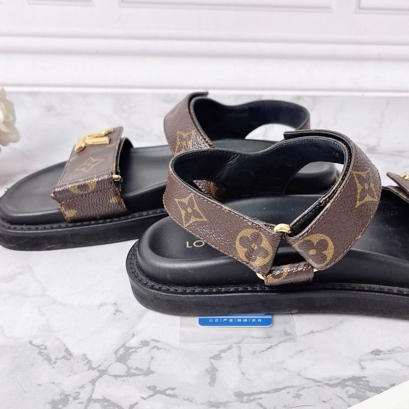 Louis Vuitton Louis Vuitton Sunset Brown Leather Sandals 0079 Size US 6 / IT 36 - 9 Thumbnail