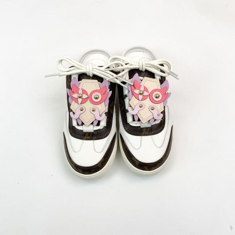 Louis Vuitton Louis Vuitton White Floral Design Slide Sandals 0079 Size US 5 / IT 35 - 3 Thumbnail