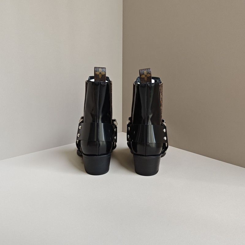 Louis Vuitton Louis Vuitton Rhapsody Classic Black Short Boots 0079 Size US 5 / IT 35 - 3 Thumbnail