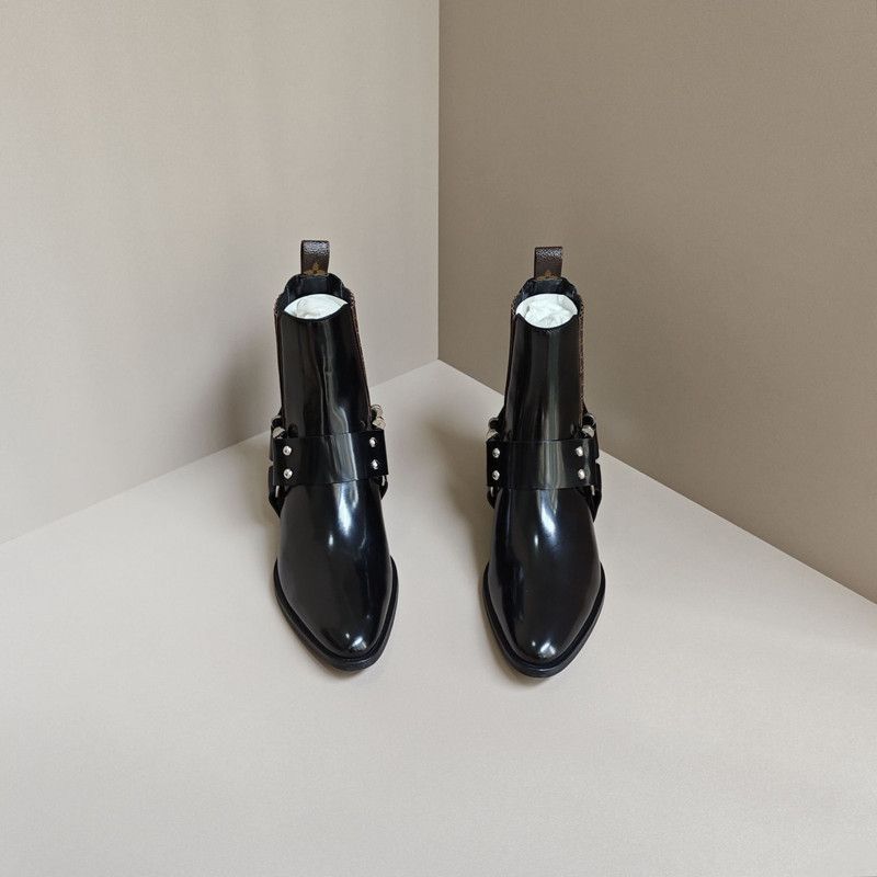Louis Vuitton Louis Vuitton Rhapsody Classic Black Short Boots 0079 Size US 5 / IT 35 - 2 Thumbnail