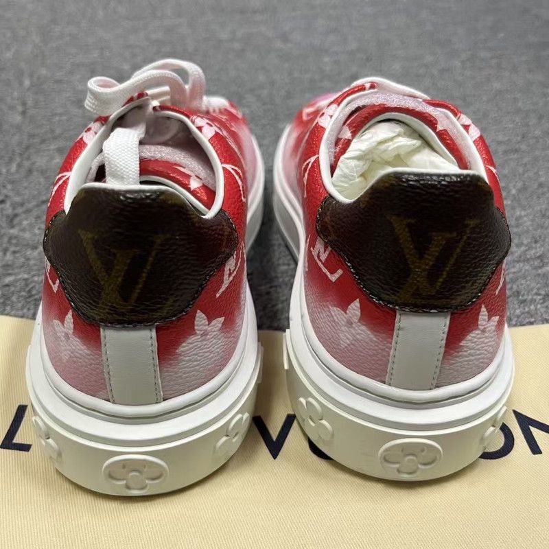 Louis Vuitton Louis Vuitton Red and White Casual Sneakers 0079 Size US 5 / IT 35 - 3 Thumbnail