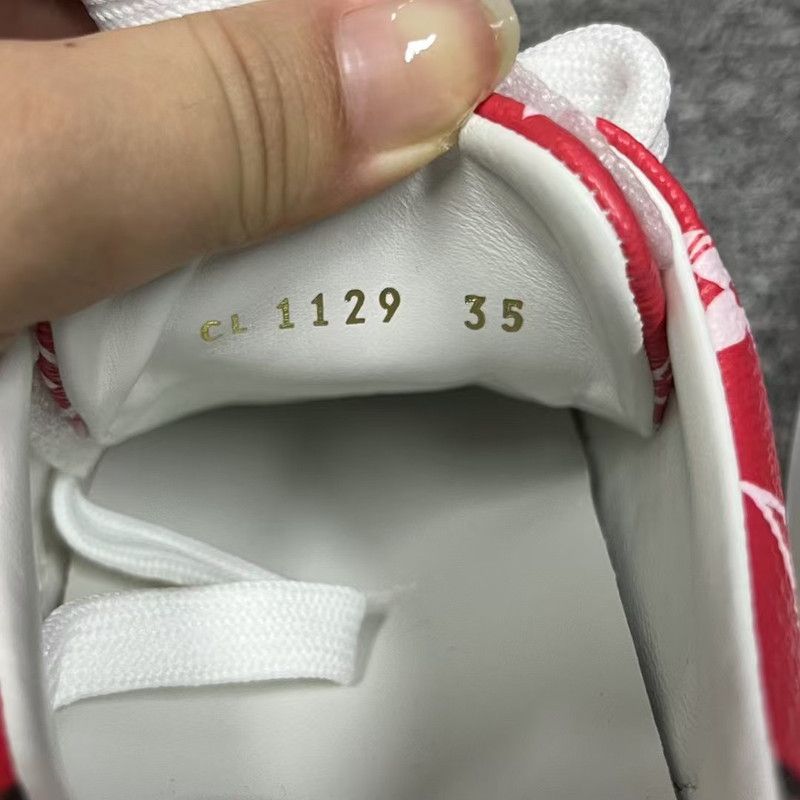 Louis Vuitton Louis Vuitton Red and White Casual Sneakers 0079 Size US 5 / IT 35 - 5 Thumbnail