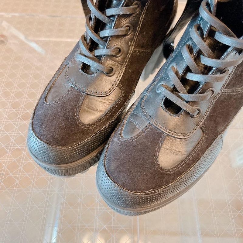 Louis Vuitton Louis Vuitton Black Platform Lace-Up Ankle Boots 0079 Size US 4 / IT 34 - 9 Thumbnail