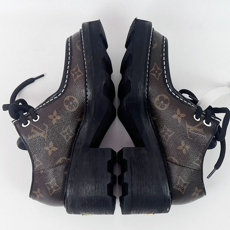 Louis Vuitton Louis Vuitton Beaubourg Monogram Platform Shoes 0079 Size US 6 / IT 36 - 4 Thumbnail