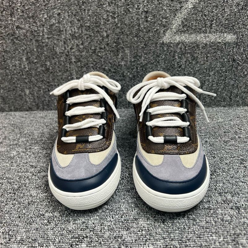 Louis Vuitton Louis Vuitton Grey Blue Low-Top Sneakers 0079 Size US 6 / IT 36 - 2 Thumbnail