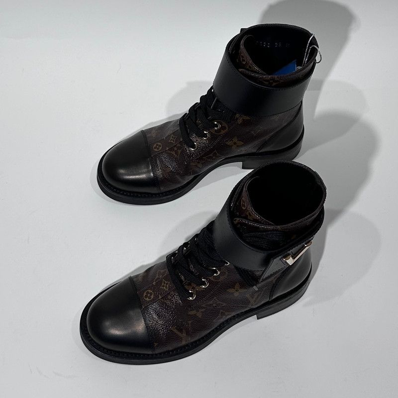 Louis Vuitton Louis Vuitton Brown Canvas Ankle Martin Boots 0079 Size US 5 / IT 35 - 3 Thumbnail