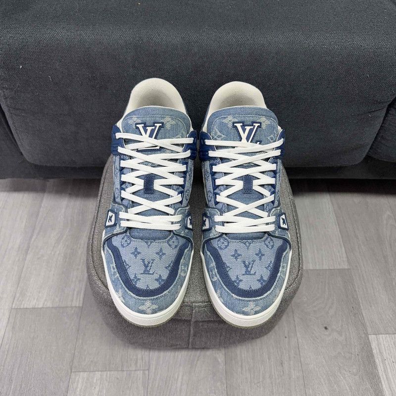 Louis Vuitton Louis Vuitton Blue Denim Low-top Fashion Sneakers 0079 Size US 10 / IT 40 - 2 Thumbnail