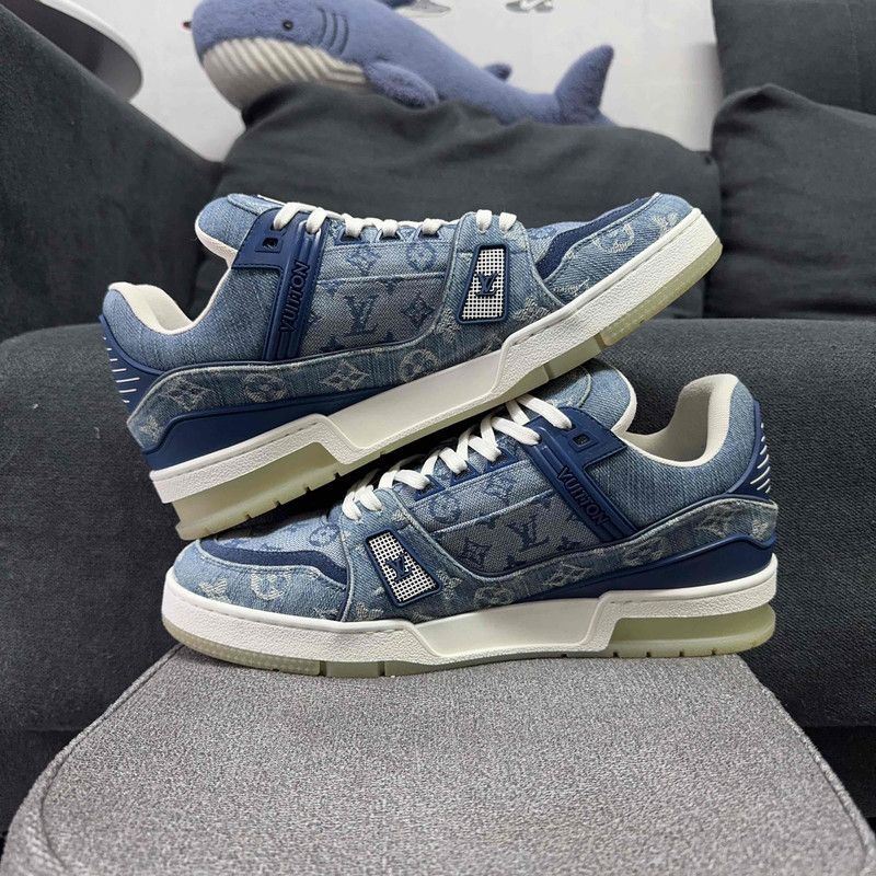 Louis Vuitton Louis Vuitton Blue Denim Low-top Fashion Sneakers 0079 Size US 10 / IT 40 - 7 Thumbnail
