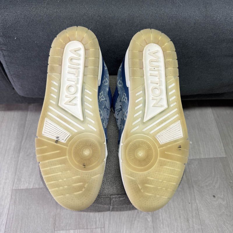 Louis Vuitton Louis Vuitton Blue Denim Low-top Fashion Sneakers 0079 Size US 10 / IT 40 - 4 Thumbnail