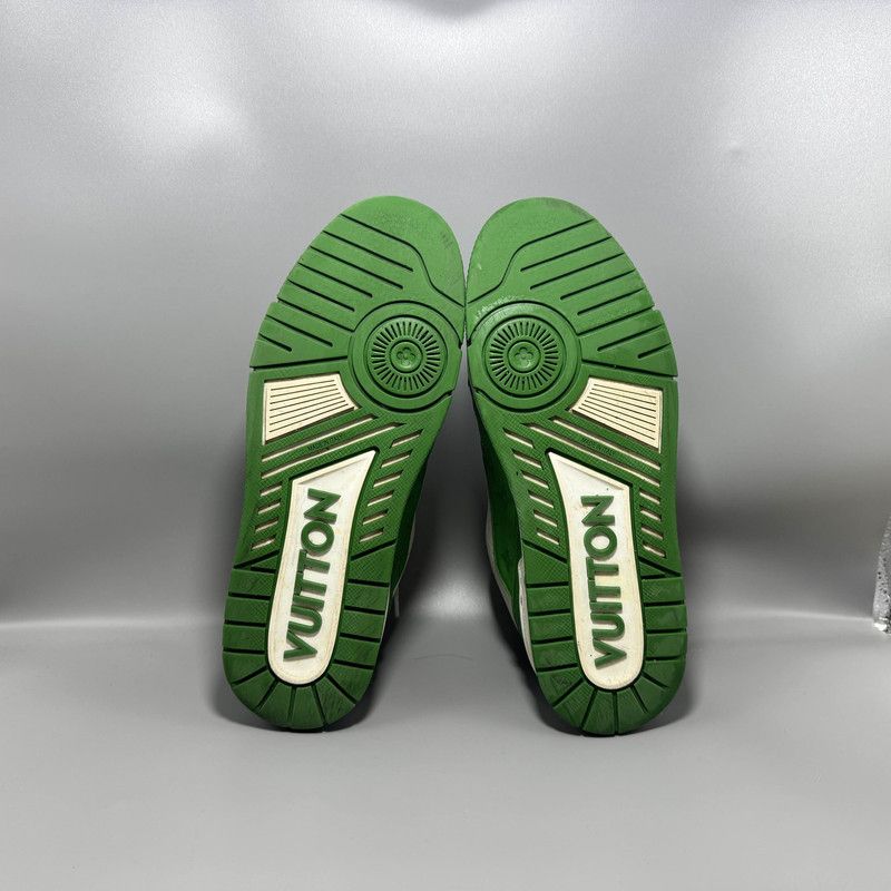 Louis Vuitton LOUIS VUITTON Leather Green Low-Top Fashion Sneakers 0079 Size US 9 / IT 39 - 4 Thumbnail