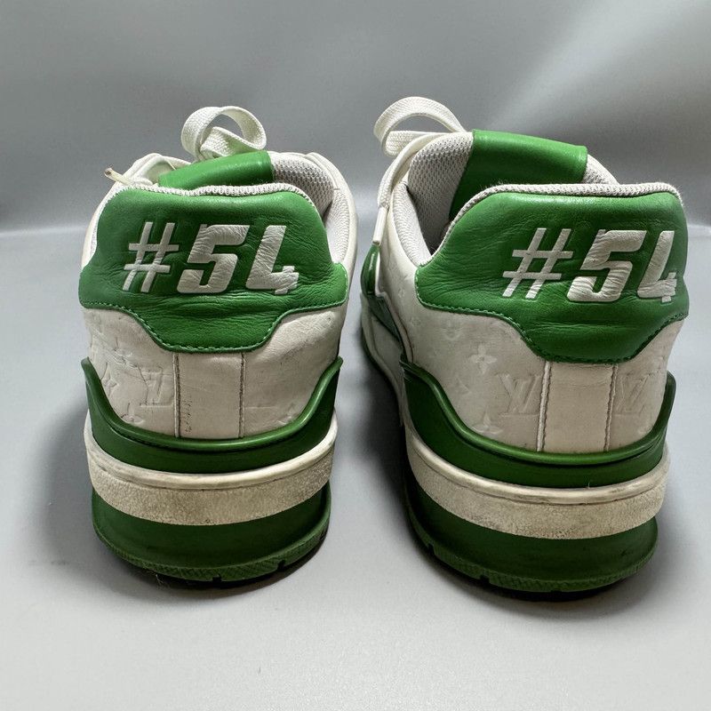 Louis Vuitton LOUIS VUITTON Leather Green Low-Top Fashion Sneakers 0079 Size US 9 / IT 39 - 3 Thumbnail