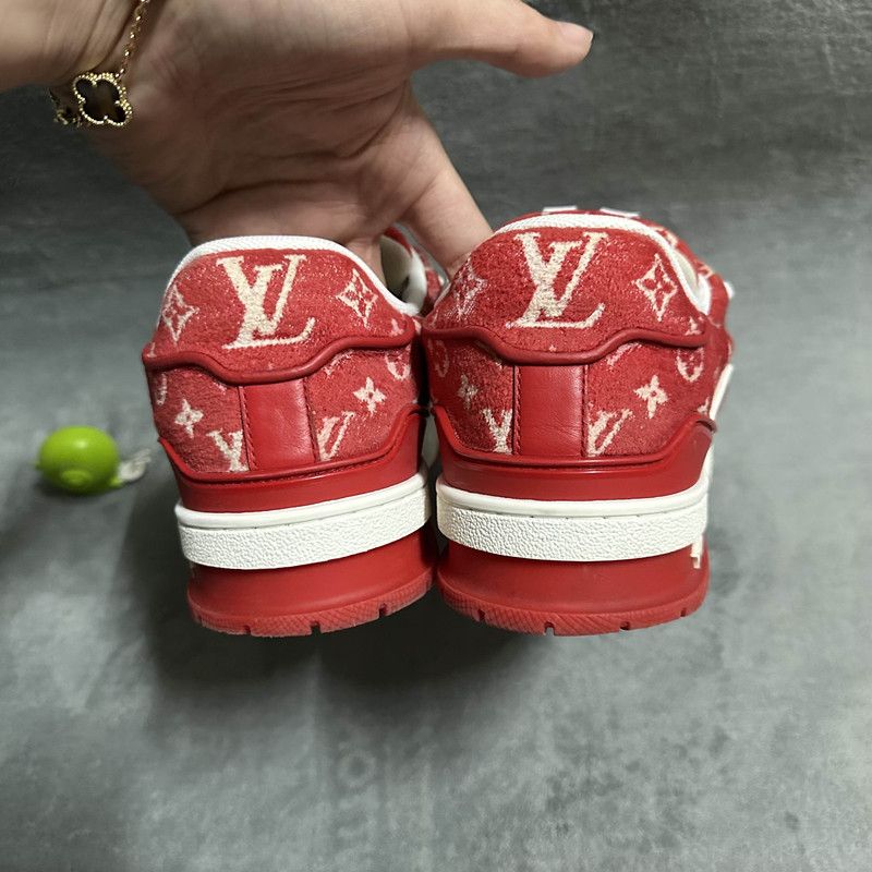 Louis Vuitton Louis Vuitton Red and White Trainer Sneakers 0079 Size US 9 / IT 39 - 3 Thumbnail