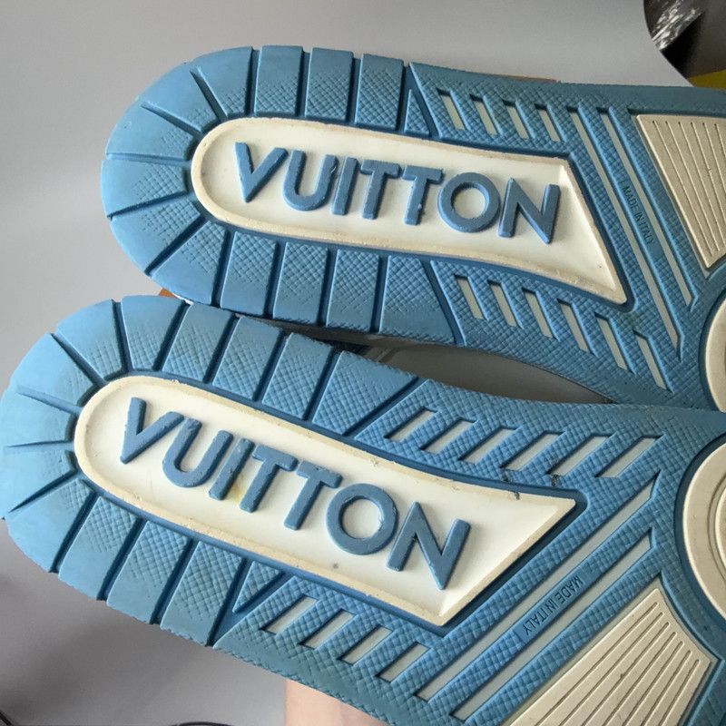 Louis Vuitton Louis Vuitton Blue and White Trainer Sneakers 0079 Size US 10 / IT 40 - 7 Thumbnail
