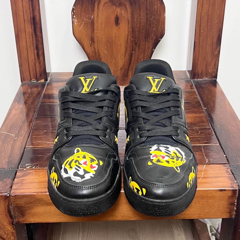 Louis Vuitton Nigo x Louis Vuitton Black Low-top Sneakers 0079 Size US 10 / IT 40 - 2 Thumbnail