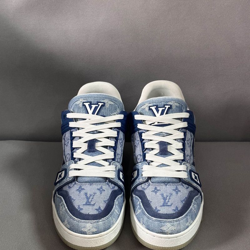 Louis Vuitton Louis Vuitton Blue Denim Low-Top Sneakers 0079 Size US 9 / IT 39 - 2 Thumbnail