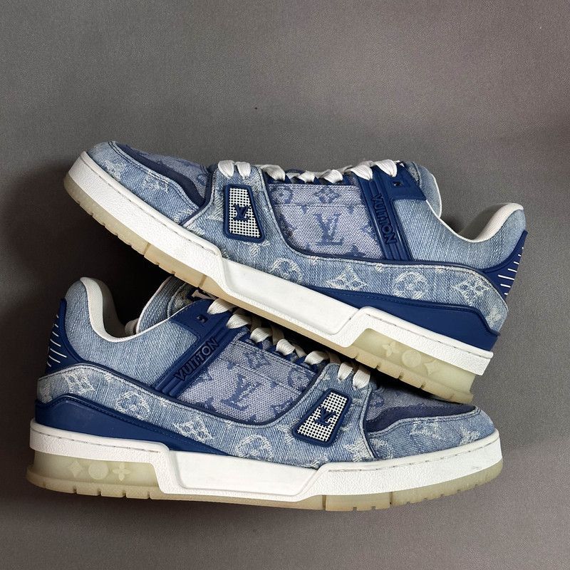 Louis Vuitton Louis Vuitton Blue Denim Low-Top Sneakers 0079 Size US 9 / IT 39 - 8 Thumbnail