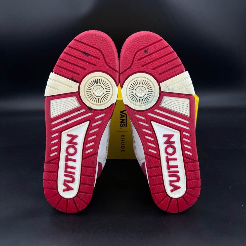 Louis Vuitton Louis Vuitton Stylish Low-top Trainer Shoes in White Red 0079 Size US 10 / IT 40 - 4 Thumbnail