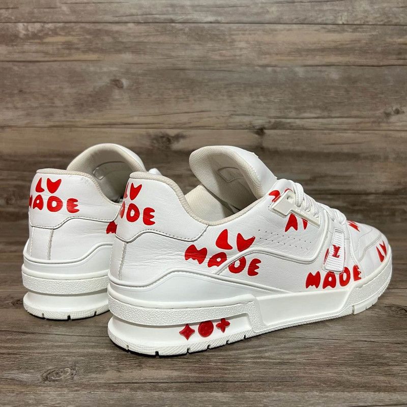 Louis Vuitton Nigo x Louis Vuitton White Red Trainer Sneakers 0079 Size US 10 / IT 40 - 10 Thumbnail