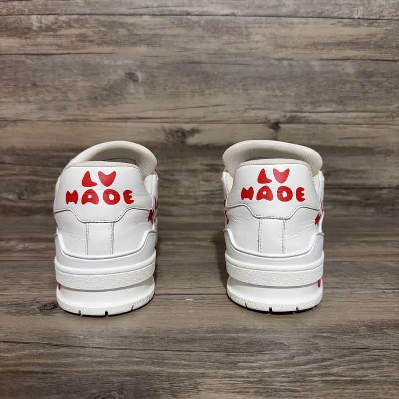 Louis Vuitton Nigo x Louis Vuitton White Red Trainer Sneakers 0079 Size US 10 / IT 40 - 3 Thumbnail