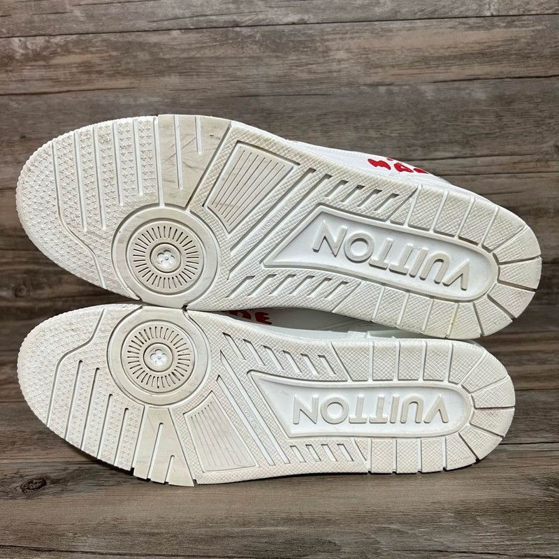 Louis Vuitton Nigo x Louis Vuitton White Red Trainer Sneakers 0079 Size US 10 / IT 40 - 4 Thumbnail
