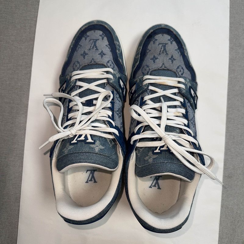 Louis Vuitton Louis Vuitton Blue Denim Fashion Low-Top Sneakers 0079 Size US 11 / IT 41 - 8 Thumbnail