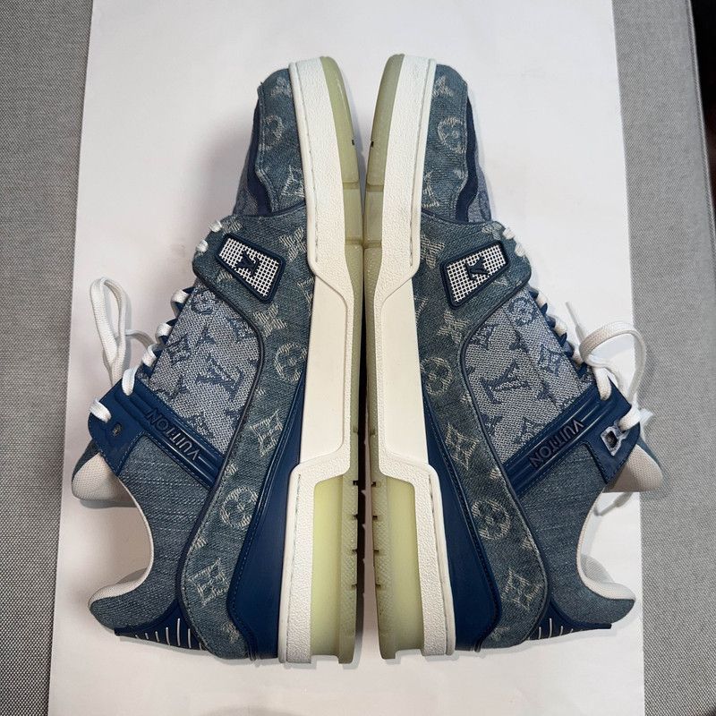 Louis Vuitton Louis Vuitton Blue Denim Fashion Low-Top Sneakers 0079 Size US 11 / IT 41 - 6 Thumbnail