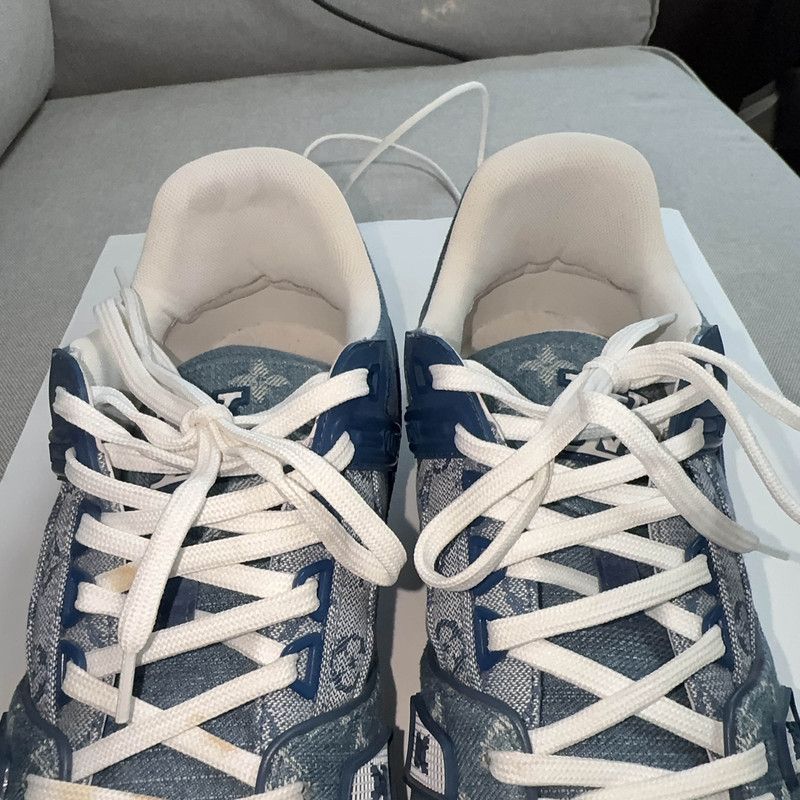Louis Vuitton Louis Vuitton Blue Denim Fashion Low-Top Sneakers 0079 Size US 11 / IT 41 - 9 Thumbnail