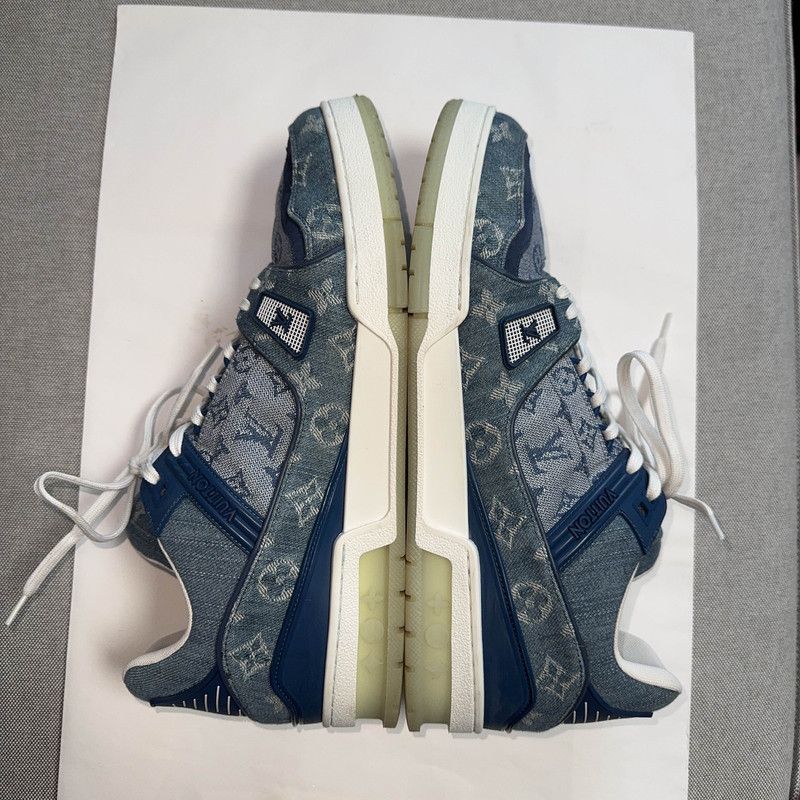 Louis Vuitton Louis Vuitton Blue Denim Fashion Low-Top Sneakers 0079 Size US 11 / IT 41 - 7 Thumbnail