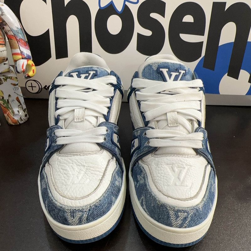 Louis Vuitton Louis Vuitton Denim Low-Top Fashion Sneakers 0079 Size US 5 / IT 35 - 2 Thumbnail