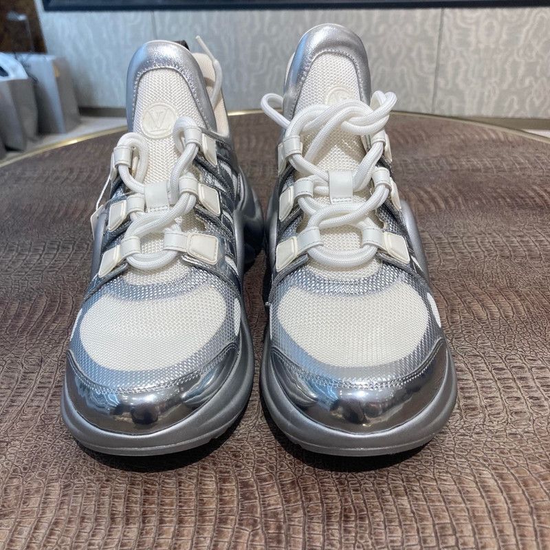 Louis Vuitton Louis Vuitton Casual Silver Sneakers 0079 Size US 6 / IT 36 - 2 Thumbnail