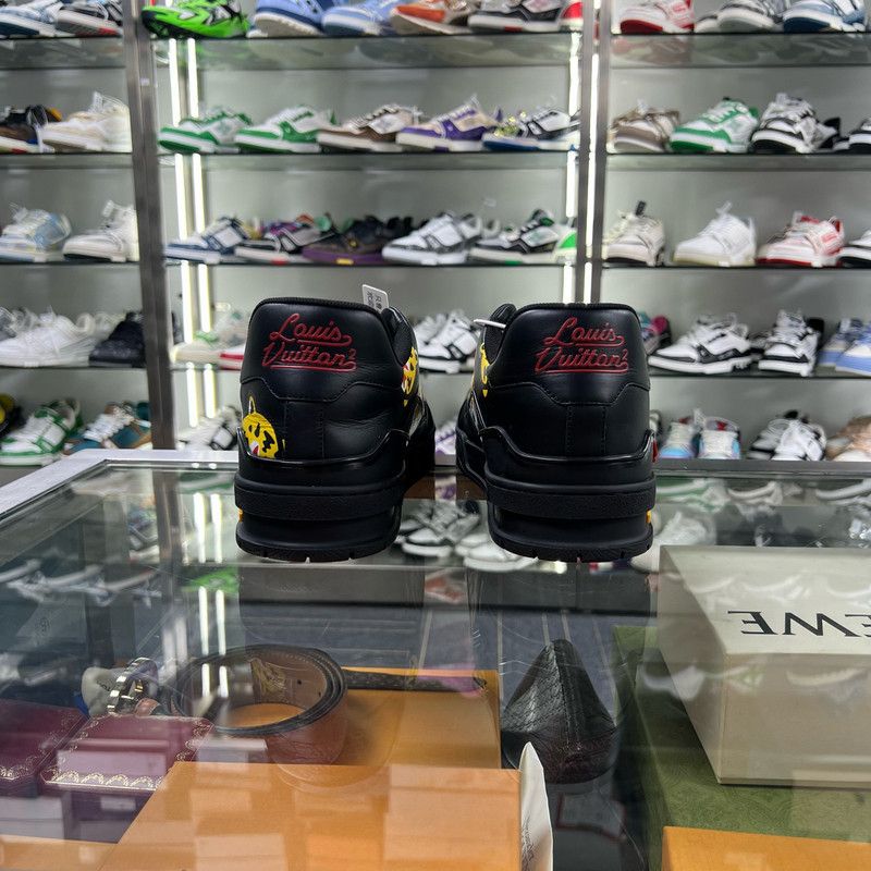 Louis Vuitton Nigo x Louis Vuitton Black Low Top Trainers 0079 Size US 11 / IT 41 - 3 Thumbnail
