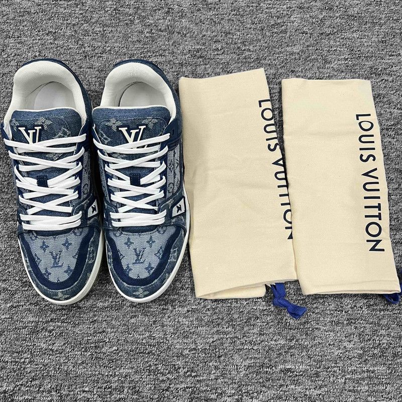 Louis Vuitton Louis Vuitton Denim Low-Top Trainer Sneakers 0079 Size US 9 / IT 39 - 9 Thumbnail