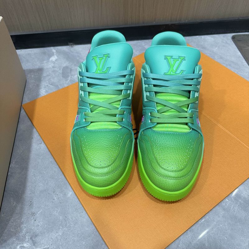 Louis Vuitton Louis Vuitton Trainer Fashion Sneakers in Blue Green 0079 Size US 10 / IT 40 - 2 Thumbnail
