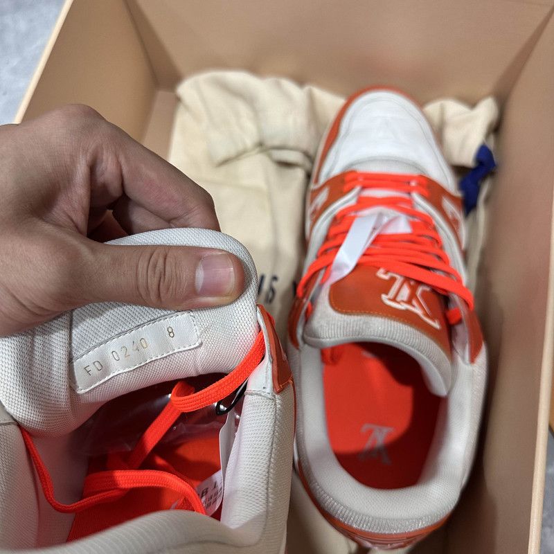 Louis Vuitton Louis Vuitton Trainer Orange Low-Top Sneakers 0079 Size US 10 / IT 40 - 5 Thumbnail
