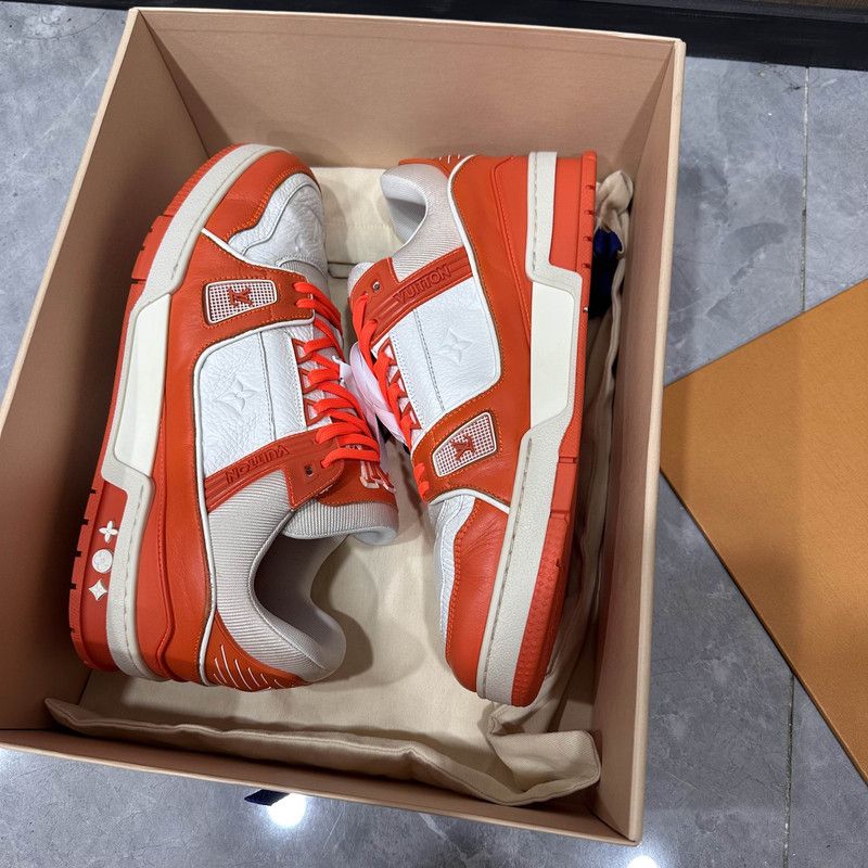 Louis Vuitton Louis Vuitton Trainer Orange Low-Top Sneakers 0079 Size US 10 / IT 40 - 6 Thumbnail