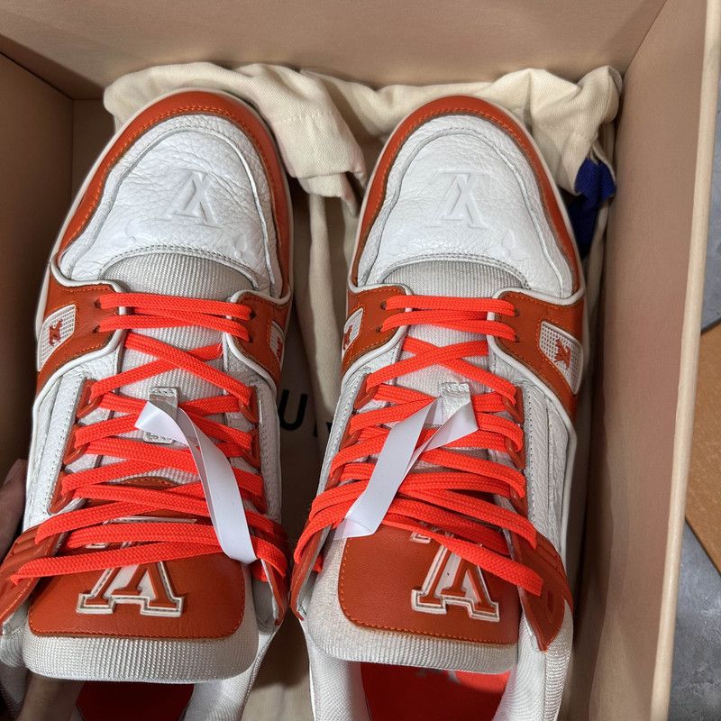 Louis Vuitton Louis Vuitton Trainer Orange Low-Top Sneakers 0079 Size US 10 / IT 40 - 7 Thumbnail