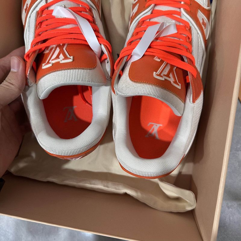 Louis Vuitton Louis Vuitton Trainer Orange Low-Top Sneakers 0079 Size US 10 / IT 40 - 8 Thumbnail