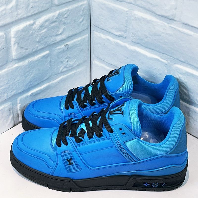 Louis Vuitton Louis Vuitton Blue Casual Low-Top Sneakers 0079 Size US 11 / IT 41 - 2 Thumbnail