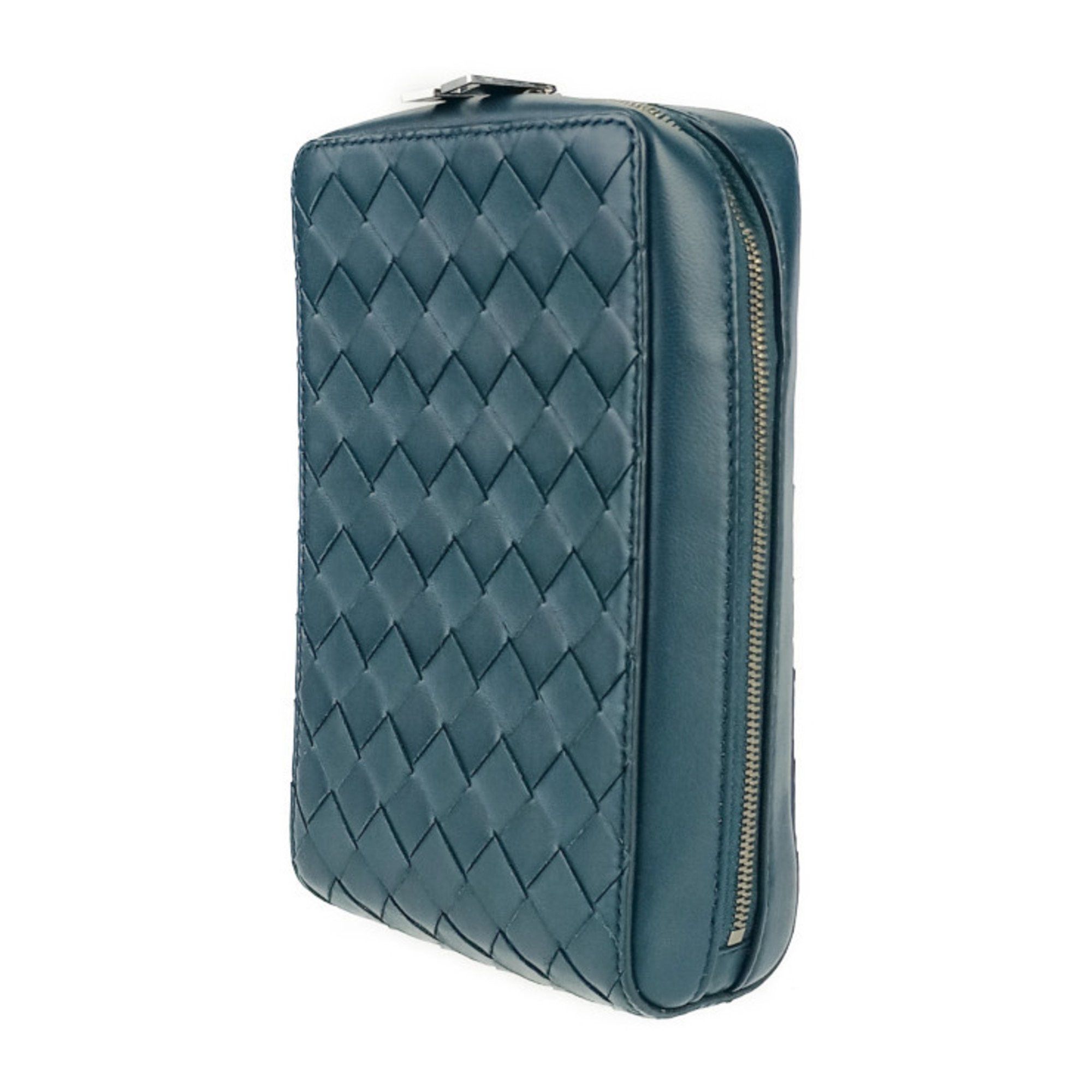 Bottega Veneta BOTTEGA VENETA Intrecciato Small The Valve Shoulder/Crossbody Bag 592692 VO0BI Blue Leather for Men and Women Size ONE SIZE - 2 Thumbnail