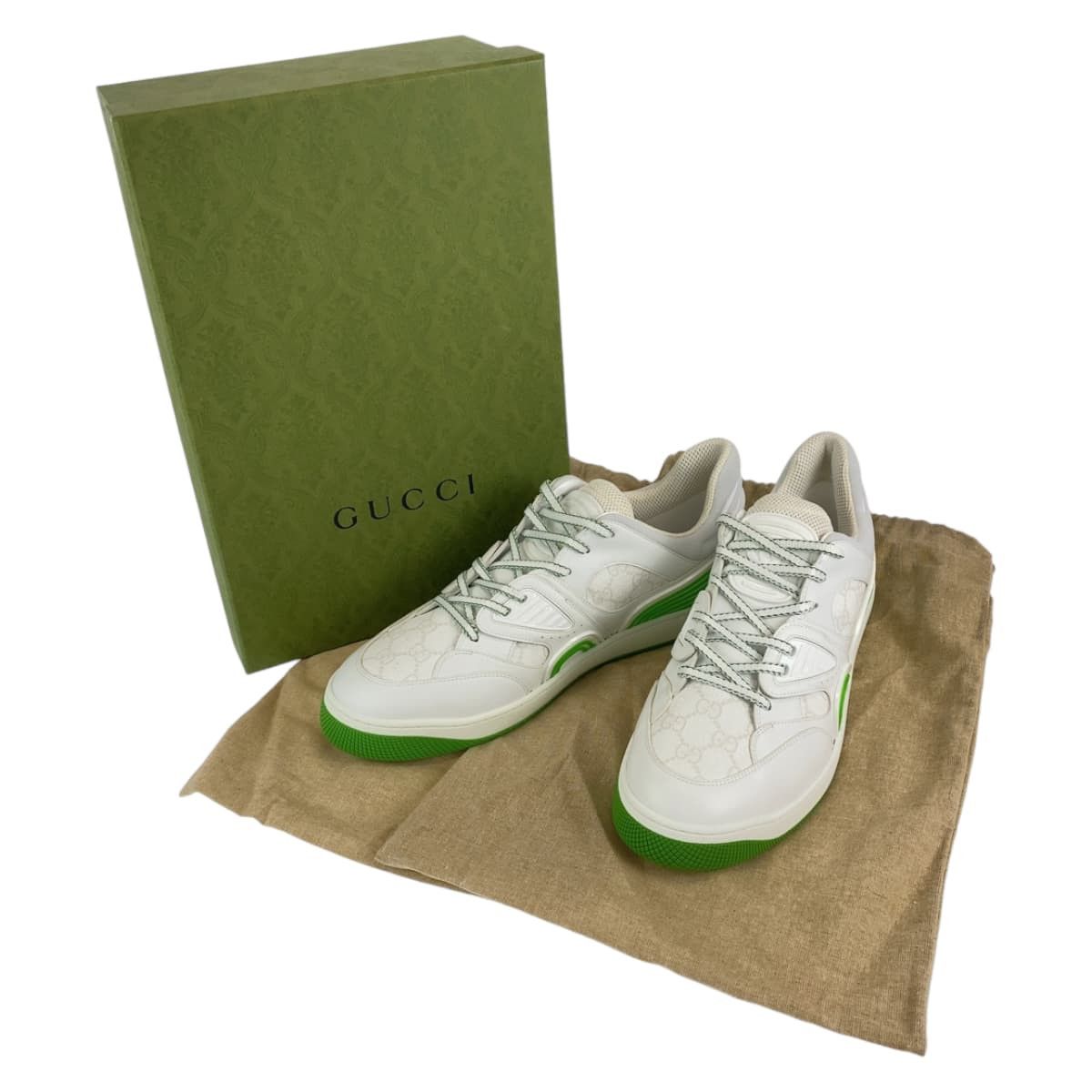 Gucci Gucci Gucci Basket GG Canvas Leather Sneakers Canvas Shoes DUTY FREE for USA Size ONE SIZE - 9 Thumbnail