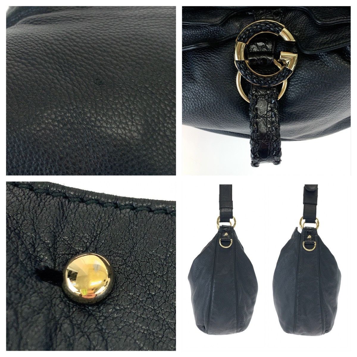 Gucci Gucci Gucci G Wave Embossed Leather Shoulder Bag Leather Shoulder Bag 232931 DUTY FREE for USA Size ONE SIZE - 6 Thumbnail