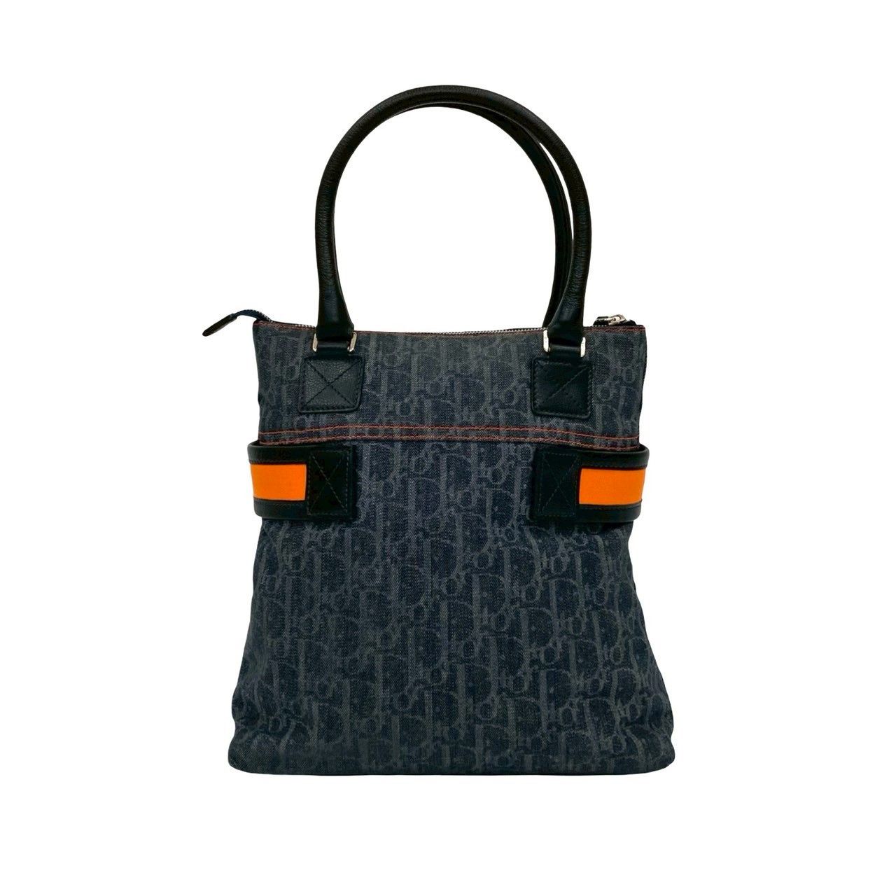 Dior Christian Dior Flight Trotter Denim Leather Handbag Denim