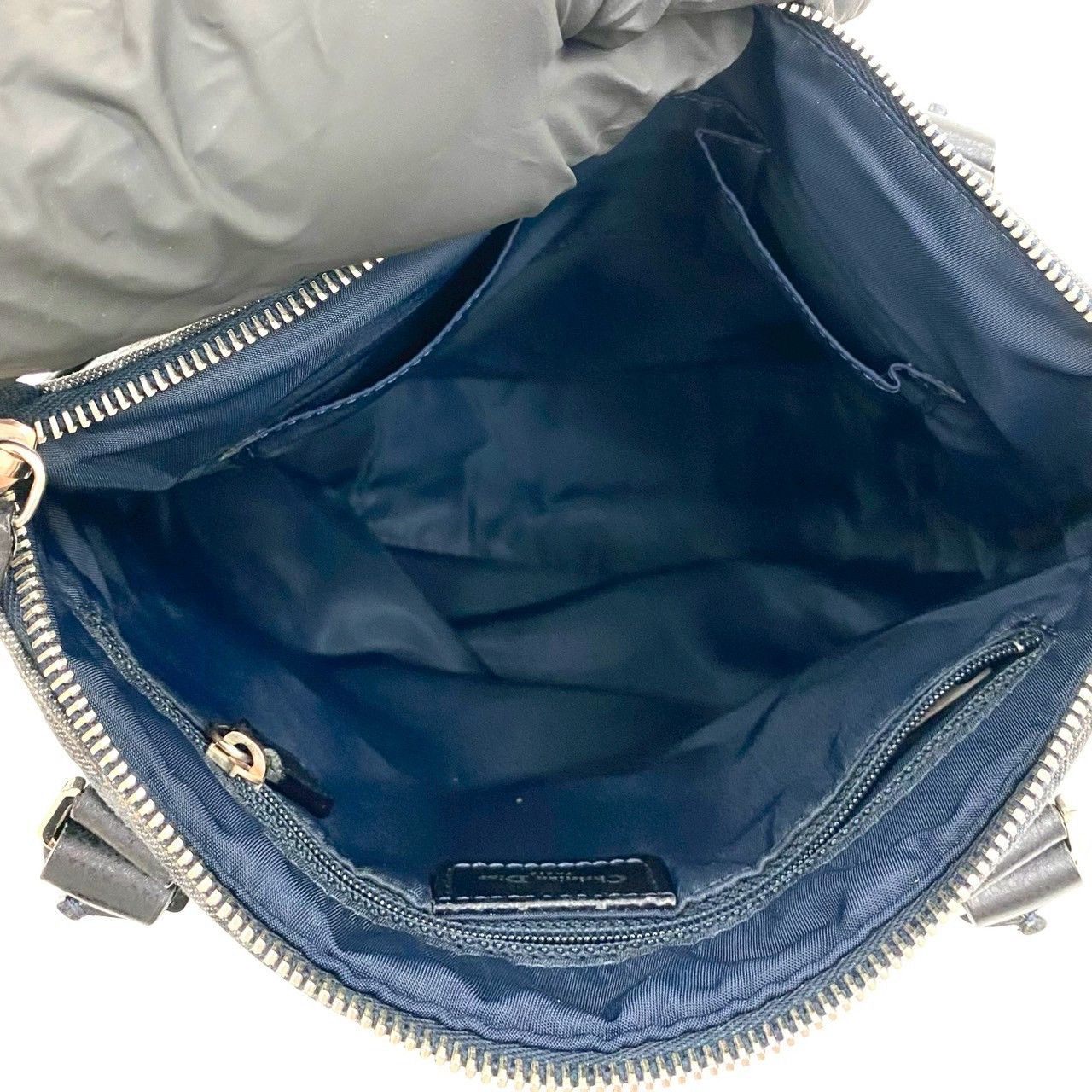 Dior Dior Christian Dior Flight Trotter Denim Leather Handbag Denim Tote Bag 05339 Size ONE SIZE - 10 Thumbnail