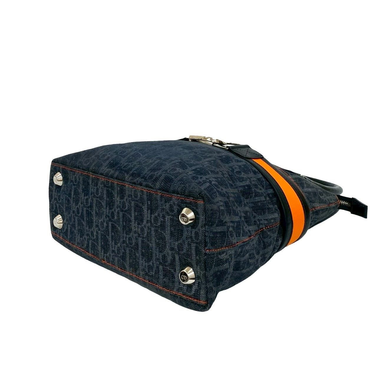 Dior Dior Christian Dior Flight Trotter Denim Leather Handbag Denim Tote Bag 05339 Size ONE SIZE - 9 Thumbnail