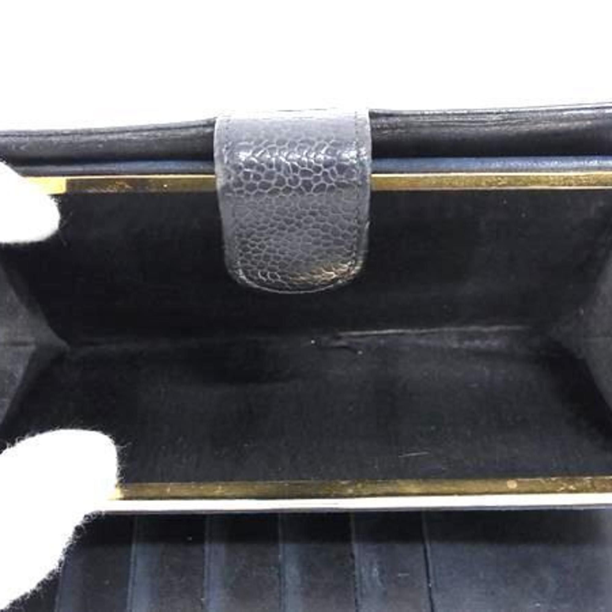 CHANEL Coco Mark Long Wallet A13498 Black Caviar Leather Women's Bifold